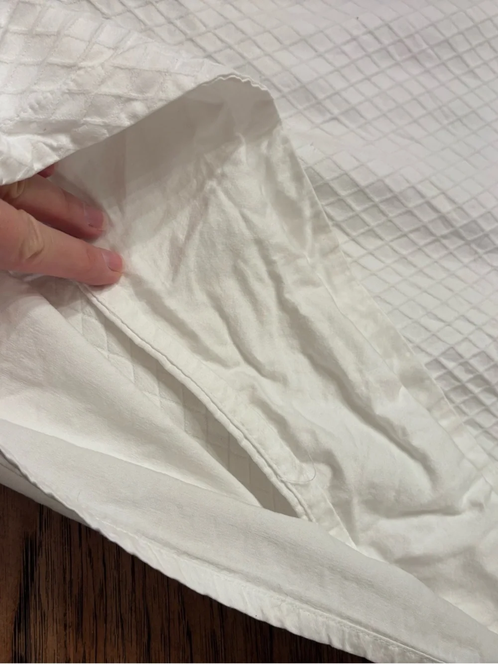 Wamsutta White Quilted Euro Pillow Cover 24x24 Cotton Envelope Closure